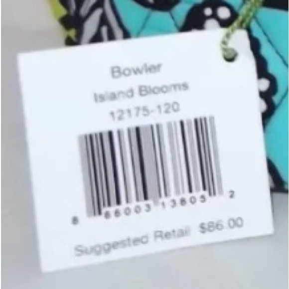 EUC VERA BRADLEY Retired Island Blooms Bowler Bag Purse, Clean! Original Owner - Picture 9 of 9